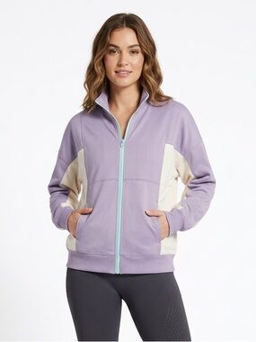 Spirit Jersey Throwback Colorblock Zip-Up Jacket Size M